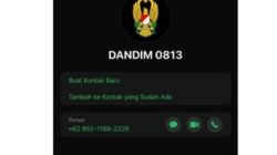 Waspada..!! Beredar Nomer Whatsapp Palsu Mengatasnamakan Dandim 0813 Bojonegoro