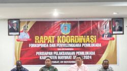 Pemkab Maybrat Bersama Forkopimda dan Penyelenggara Pemilukada Gelar Pertemuan dengan Ke Tiga Paslon