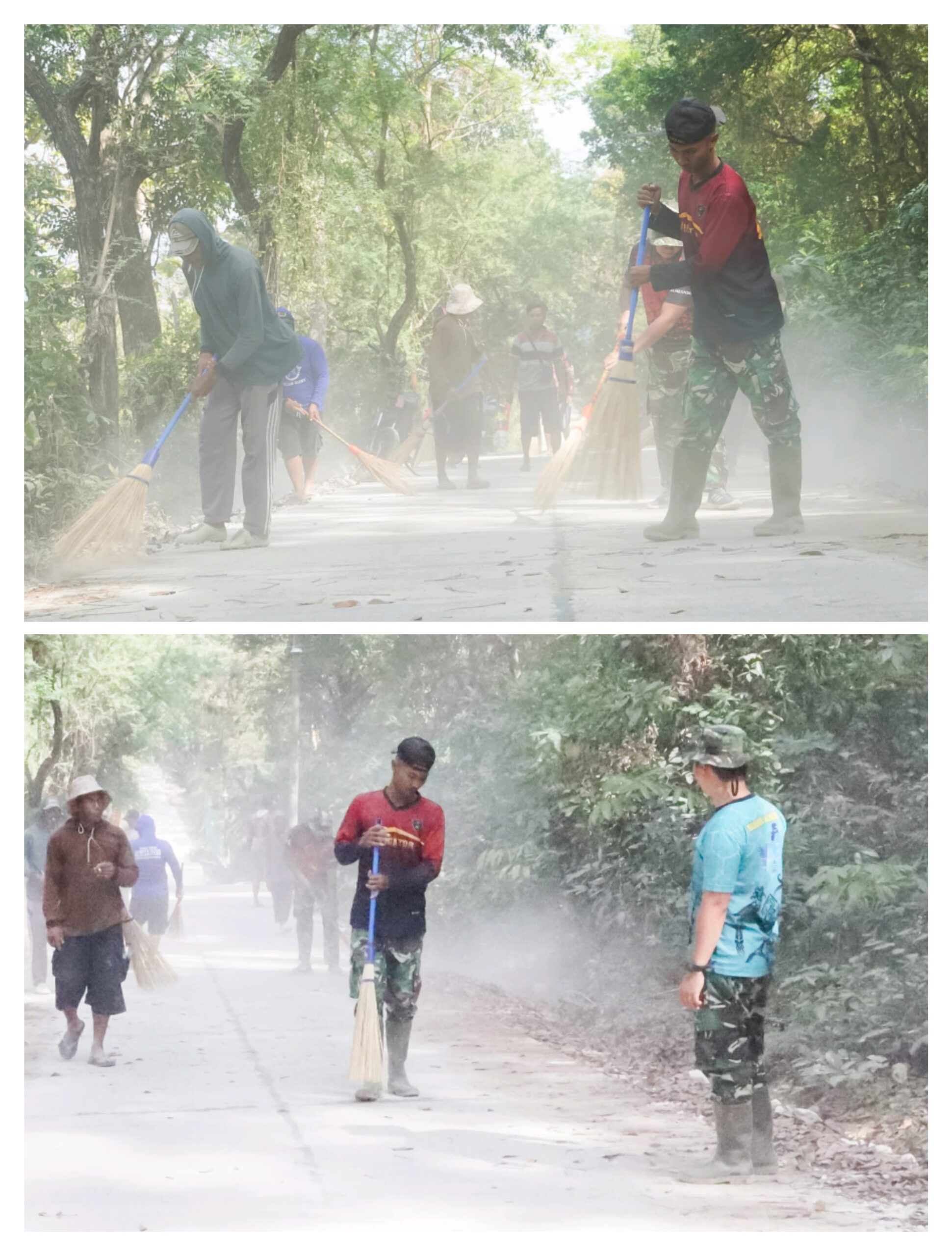 Jelang Penutupan, Warga Soko dan Satgas TMMD 125 Bojonegoro Laksanakan Kerja Bakti