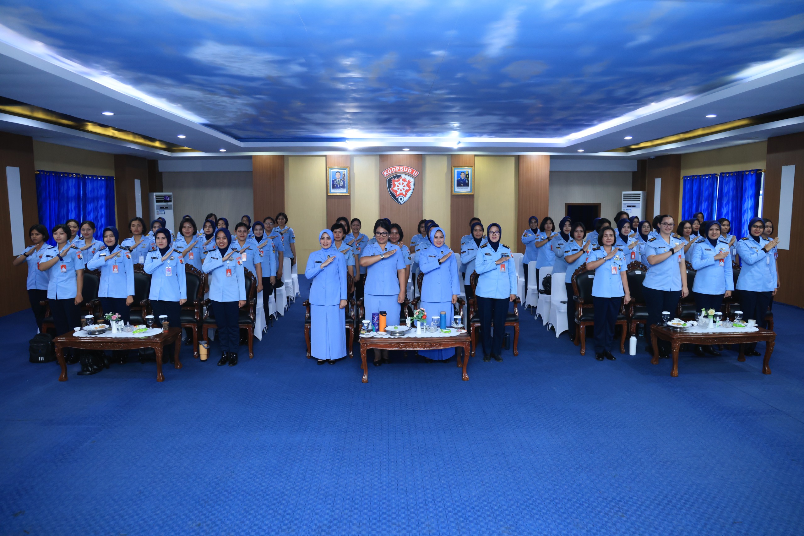 Jelang HUT Ke-62 Wara, Danlanud beserta Ketua PIA AG Cab.7/D.II Lanud Sultan Hasanuddin Dampingi Wara Ikuti Pembekalan Ibu Winayadhati Kanyasena