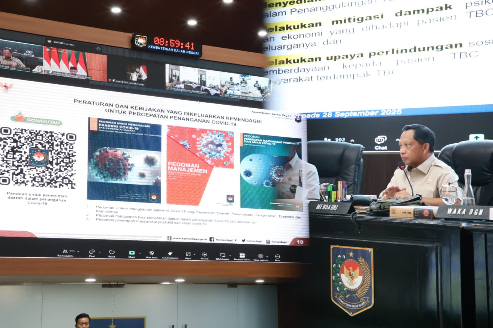 Mendagri Tito Minta Pemda Prioritaskan Penanganan TBC dan Dukung Pelaksanaan Program MBG