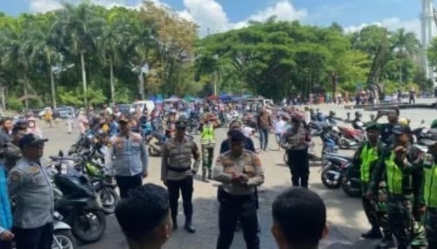 Polresta Bandung Laksanakan Kegiatan Patroli Gabungan Skala Besar di seluruh wilayah Kabupaten Bandung