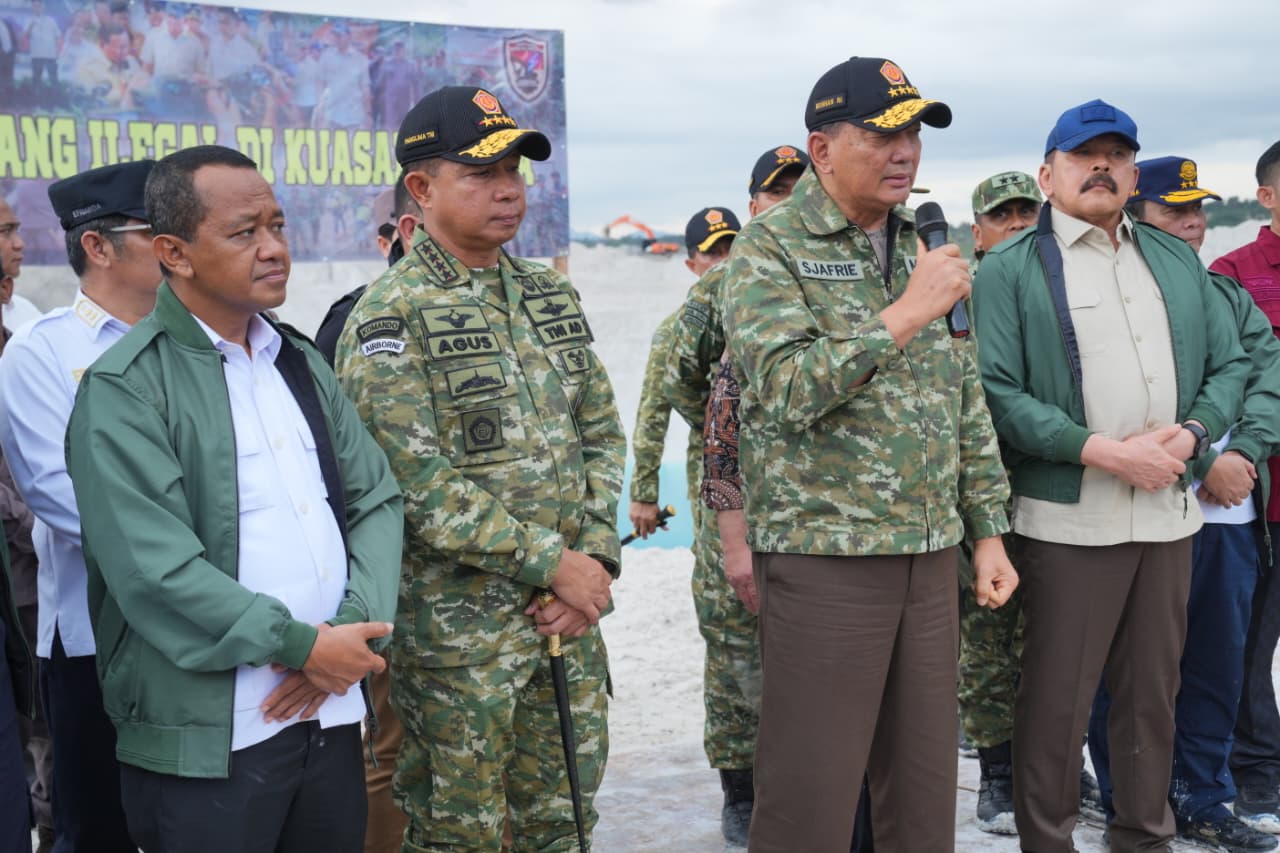 Satgas PKH Bongkar Tambang Timah Ilegal, Panglima TNI Turun ke Lokasi