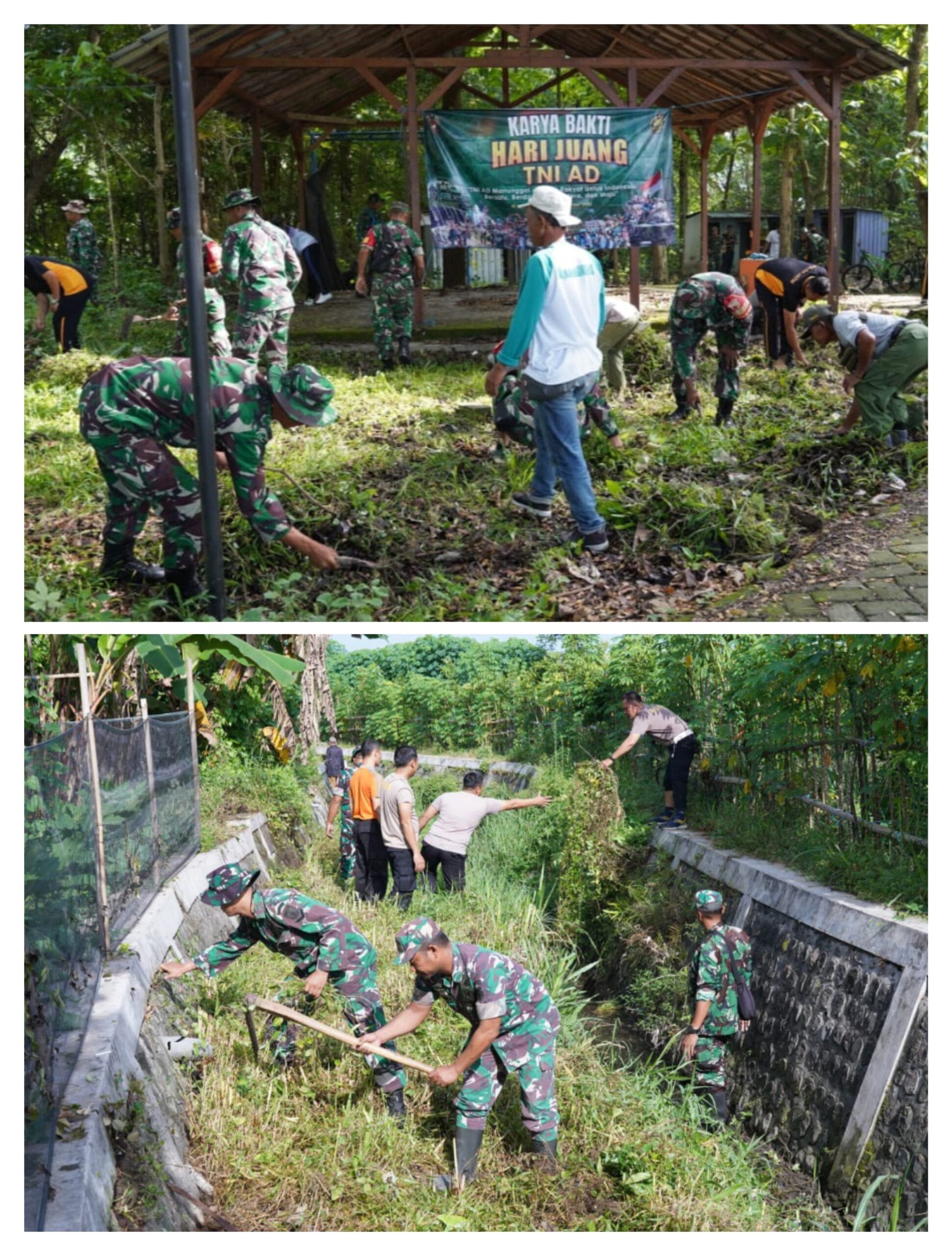 Serentak, Kodim Bojonegoro Gelar Karya Bakti Pembersihan Lingkungan di 28 Titik
