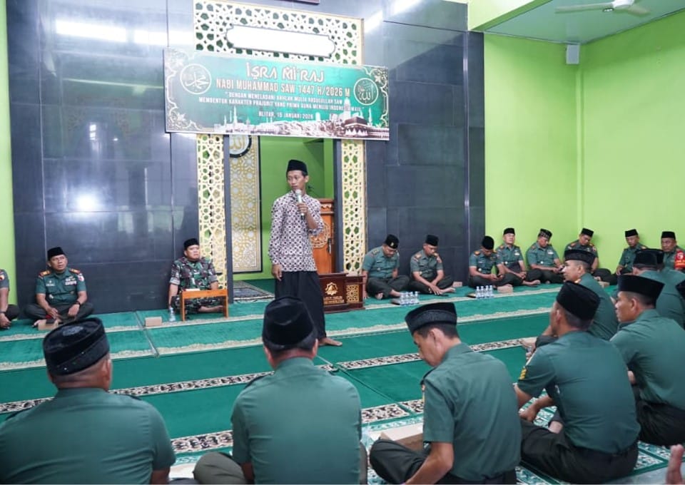 Peringati Isra' Mi'raj 1447 H, Kodim 0808/Blitar Tanamkan Karakter Prajurit Prima Menuju Indonesia Maju