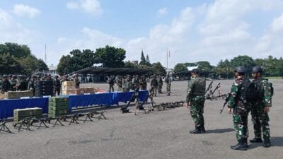 Pengawak Senjata Bantuan Yonif 2 Marinir TNI AL Laksanakan Apel Kelengkapan Jelang Latihan