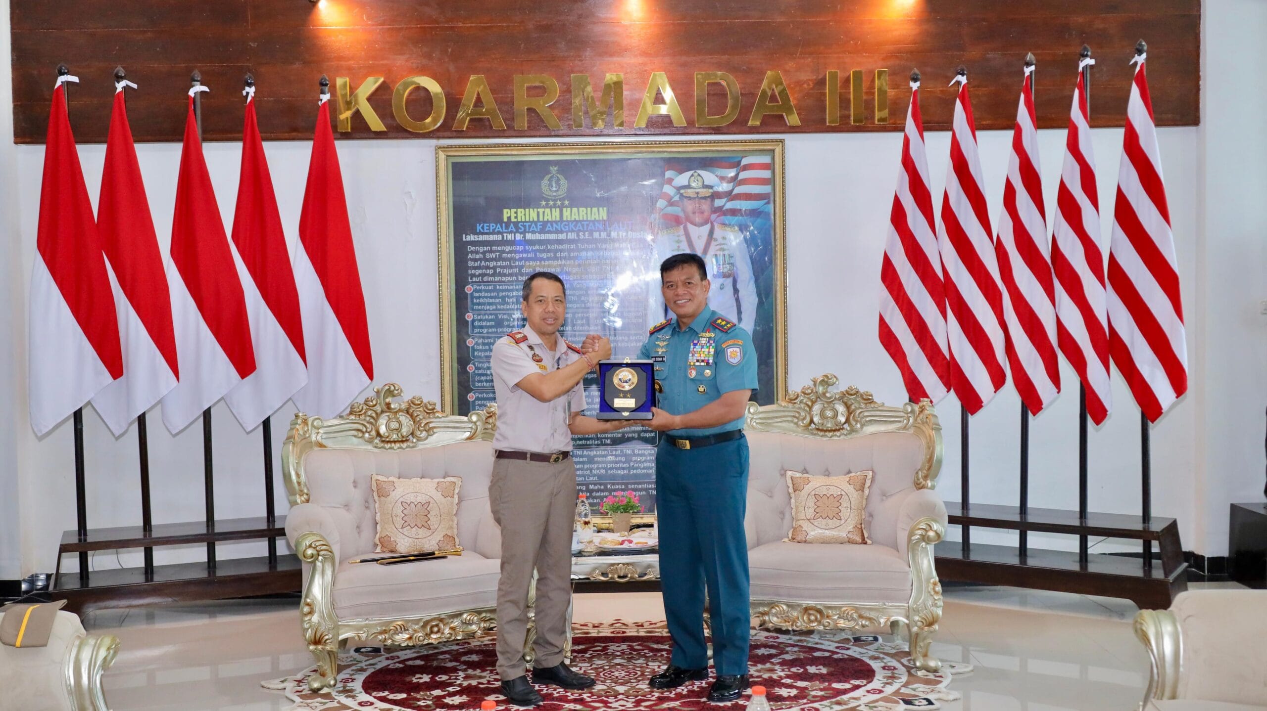 Panglima Armada III Terima Kunjungan Kepala Balai Karantina Hewan, Ikan, dan Tumbuhan Provinsi PBD