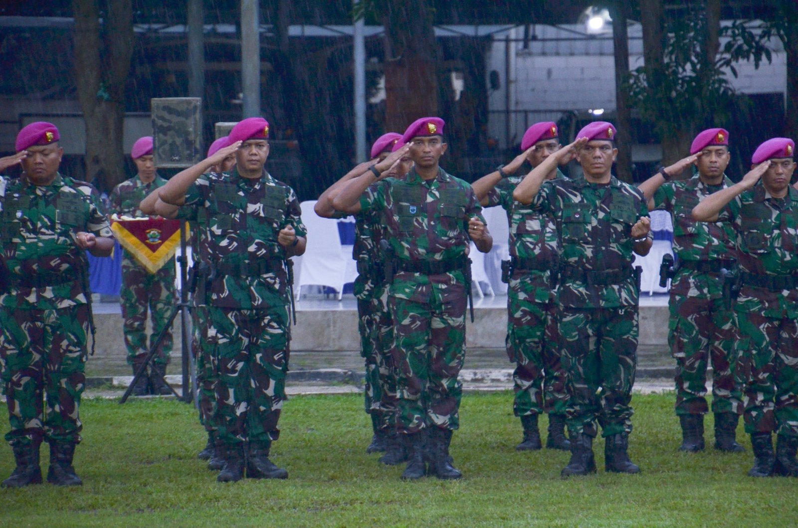 Danyonif 2 Marinir TNI AL Hadir Dalam Upacara Penerimaan Satgas Laut Natuna Utara