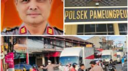 AKP Asep Dedi.SH.Kapolsek Pameungpek Polresta Bandung Bersama Unit Samapta Gatur Rutin Lalin Titik Rawan Macet