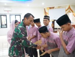 Sambut Bulan Suci Ramadhan Yonif 2 Marinir TNI AL Gelar Doa Bersama dan Tausiyah Serta Beri Santunan Kepada Anak Yatim