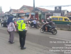 Personel Lantas Polsek Cikupa Laksanakan PECAK Pagi, Pastikan Arus Lalin Lancar