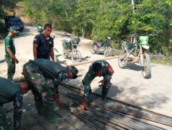 TNI AD Lanjutkan Progres Jembatan Penghubung Desa di Kecamatan Linge Aceh Tengah