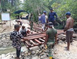 TMMD Ke-127 Kodim 1804/Kaimana Genjot Terus Pembangunan Jembatan Kampung Marsi Menuju Kampung Sisir, Wujud Nyata Sinergi TNI dan Rakyat