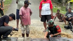 Dandim 1804/Kaimana Tinjau Langsung Pembangunan Jembatan TMMD 127 di Kampung Marsi