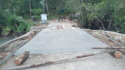 Hampir Rampung, Pengecoran Ujung Jembatan Kampung Marsi