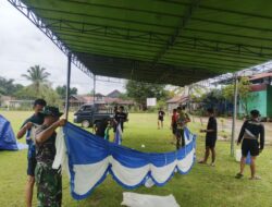 Jelang Penutupan TMMD Ke-127, Satgas dan Warga Bersihkan Lapangan Upacara Linggang Amer