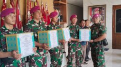 Yonif 2 Marinir TNI AL Gelar Apel Khusus dan Pemberian Bingkisan Lebaran Jelang Cuti Idul Fitri 1447 H