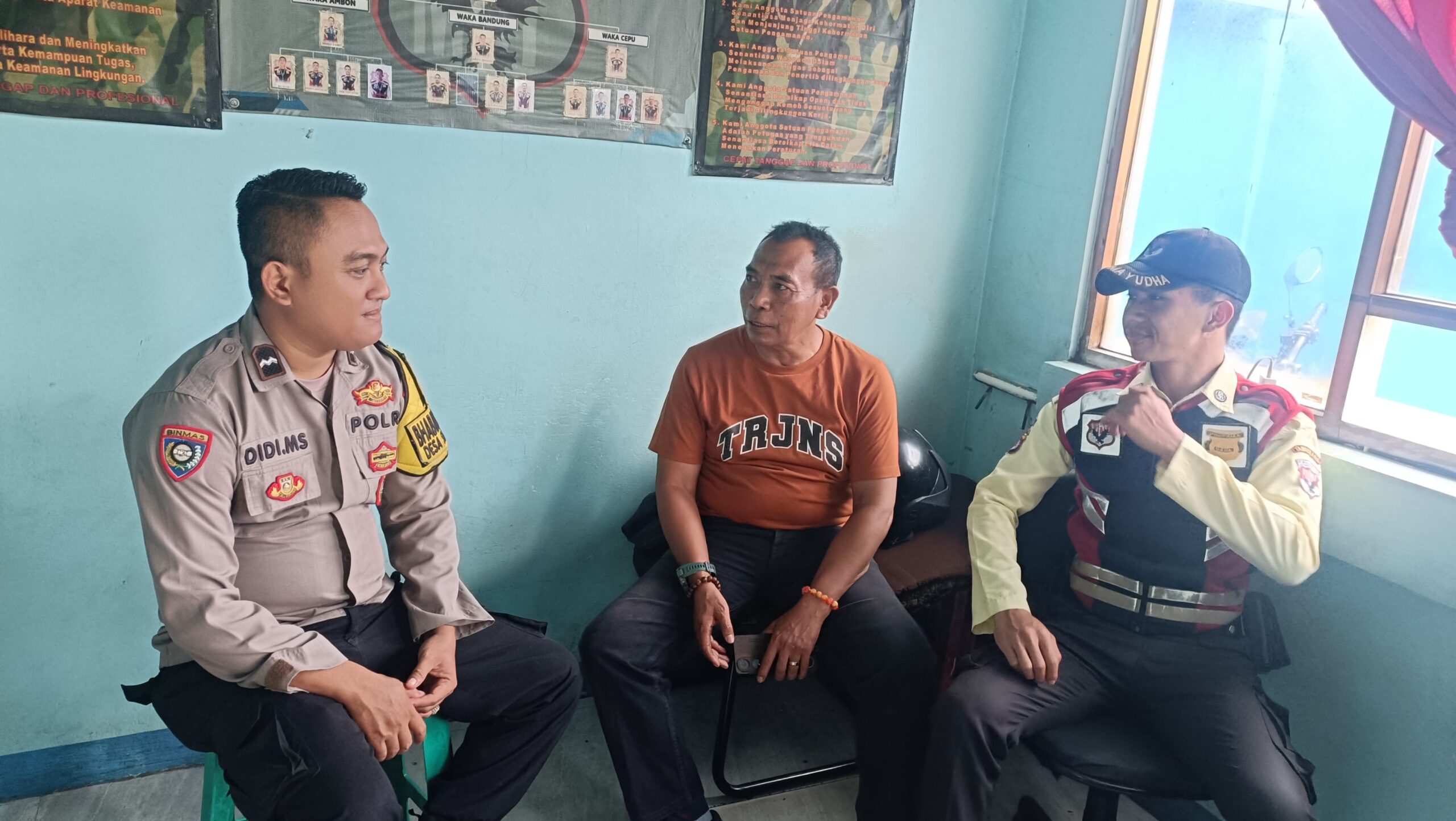 Bhabinkamtibmas Desa Sukanagara Sambang Security PT Kumkang, Sampaikan Himbauan Kamtibmas