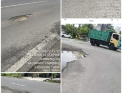Jalan Provinsi di Jl. Sumberagung Plumpang Tuban Jadi Jebakan Maut, Publik Pertanyakan Tanggung Jawab Dinas