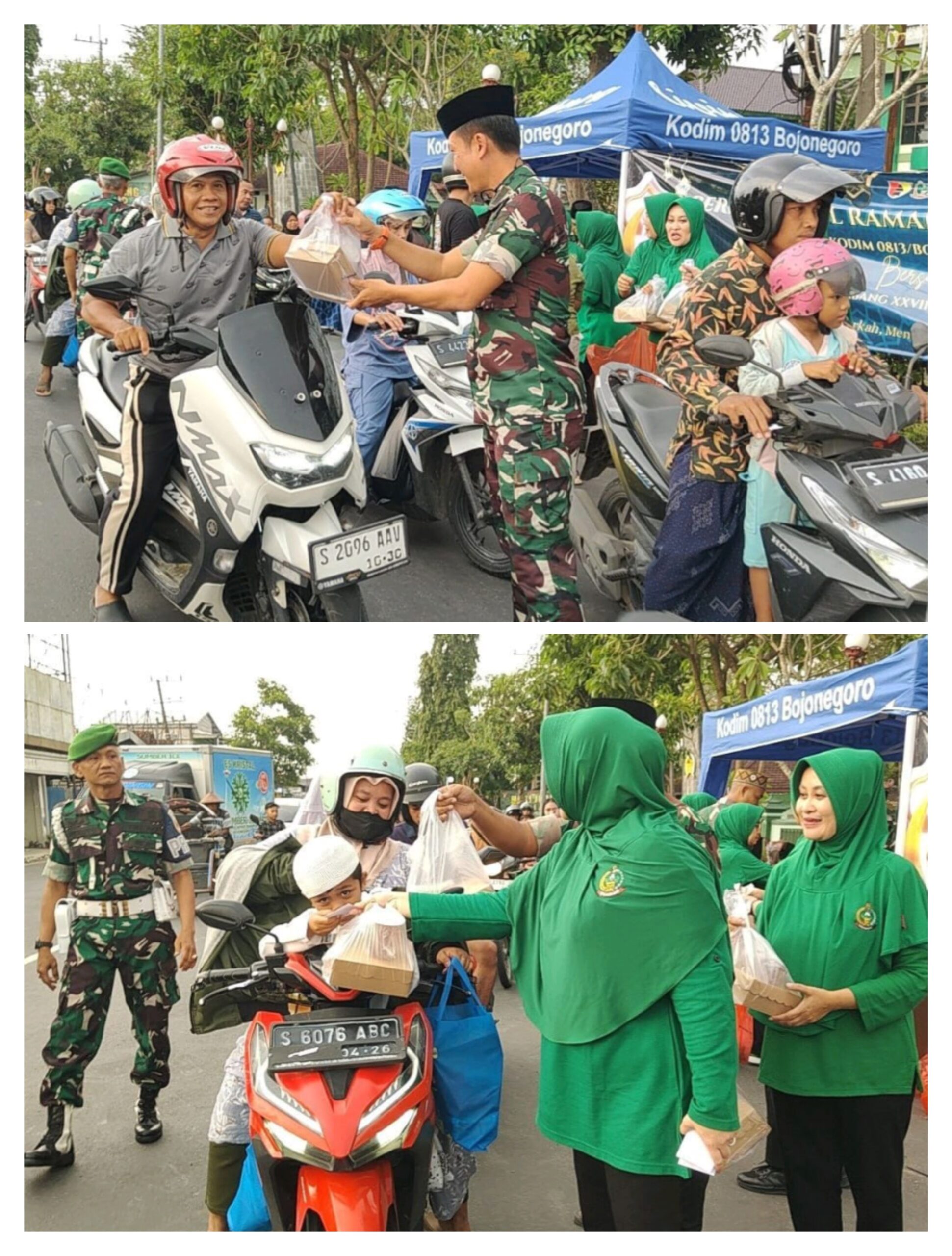Ramadan Berkah, Persit Kodim Bojonegoro Bagikan Ratusan Takjil