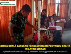 Babinsa Kuala Lakukan Pendampingan Posyandu Balita Di Wilayah Binaan