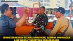 Cegah Kebakaran Selama Ramadhan, Babinsa Ponoragan Ajak Warga Tingkatkan Kewaspadaan