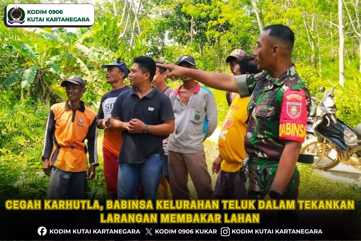 Cegah Karhutla, Babinsa Kelurahan Teluk Dalam Tekankan Larangan Membakar Lahan