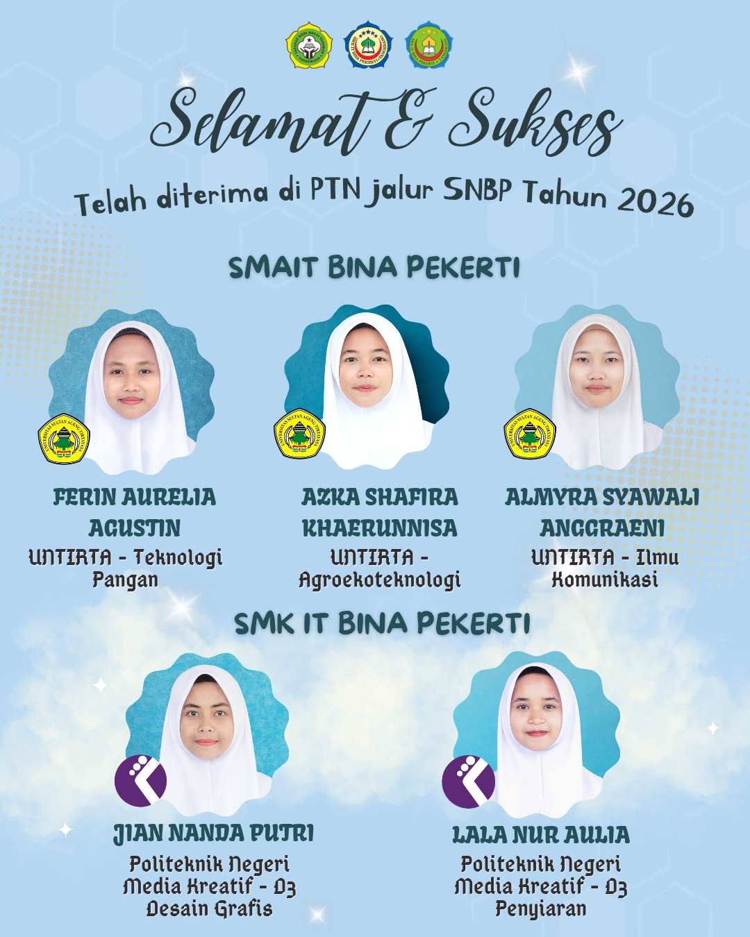 Siswa SMA dan SMK IT Bina Pekerti Lolos SNBP 2026, Diterima di Sejumlah PTN