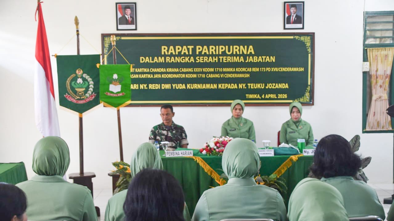 Rapat Paripurna Dalam Rangka Serah Terima Jabatan Ketua Persit KCK Cabang XXXV Kodim 1710/Mimika