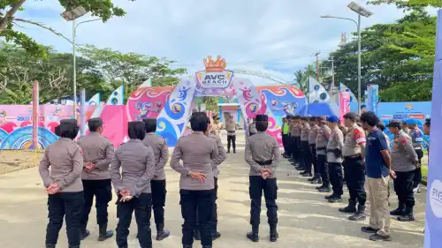 Wakapolres Raja Ampat Pimpin Apel Kesiapan Pengamanan Asian Volleyball Confederation Beach Tour 2026