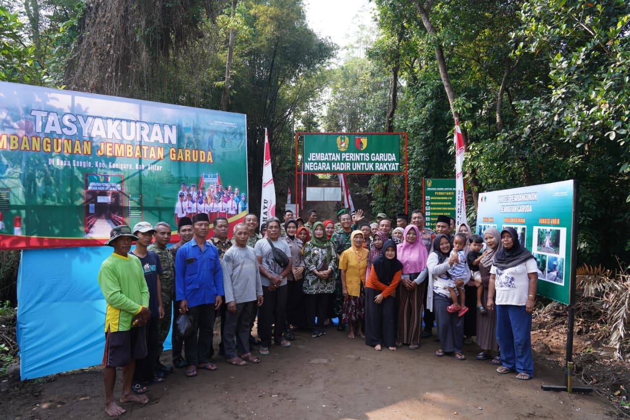 Tasyakuran Jembatan Garuda Dan Perintis Garuda, Dandim 0808/Blitar Bersama Forkopimcam Permudah Akses Mobilitas Warga