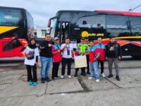 Personel Polsek Cikupa Amankan Keberangkatan Buruh FSB TIA KSBSI Kabupaten Tangerang Menuju Monas dalam Rangka May Day 2026