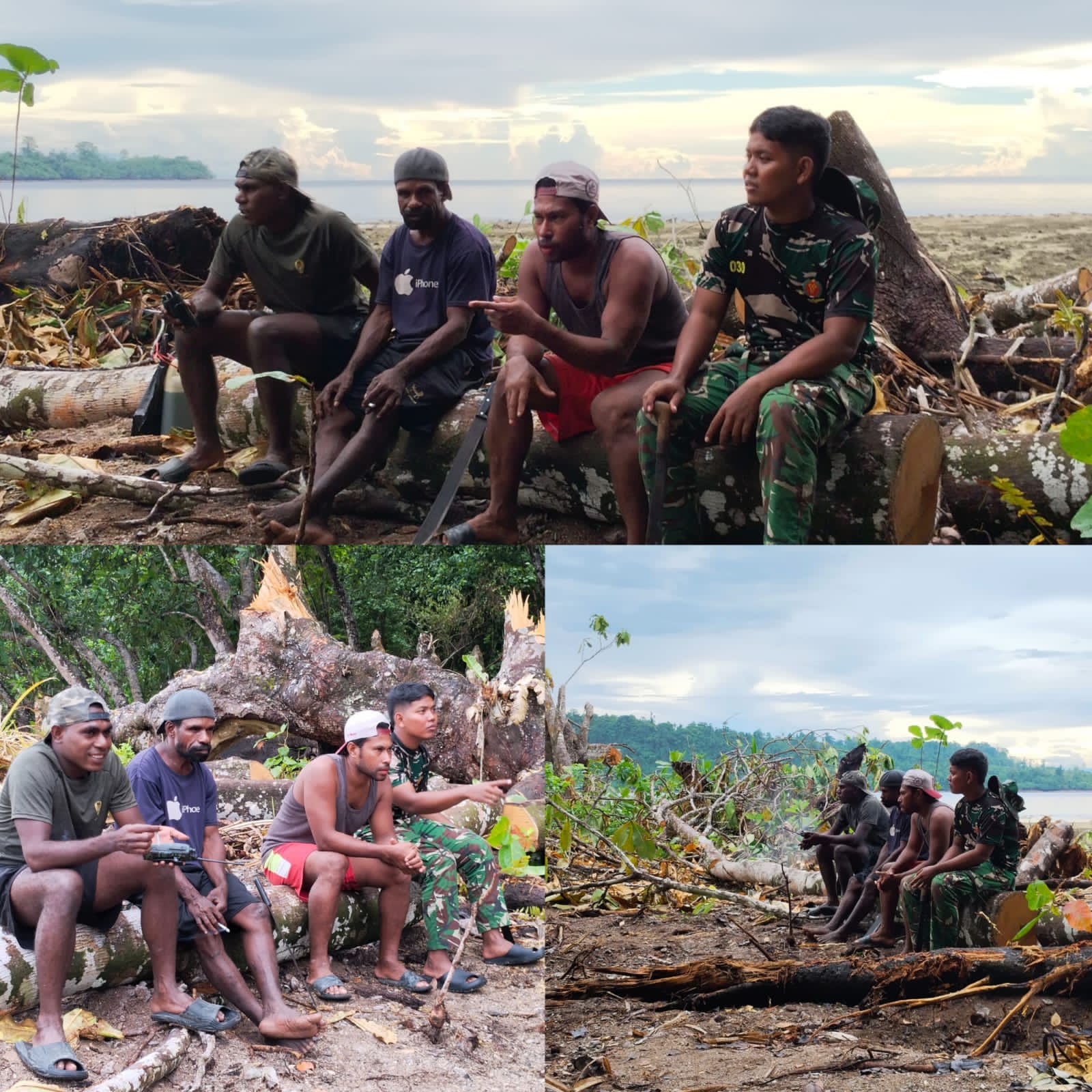 Satgas TMMD Ke-128 Kodim 1801/Manokwari, Jalin Komunikasi Sosial Dengan Warga di Kampung Tanah Rubuh