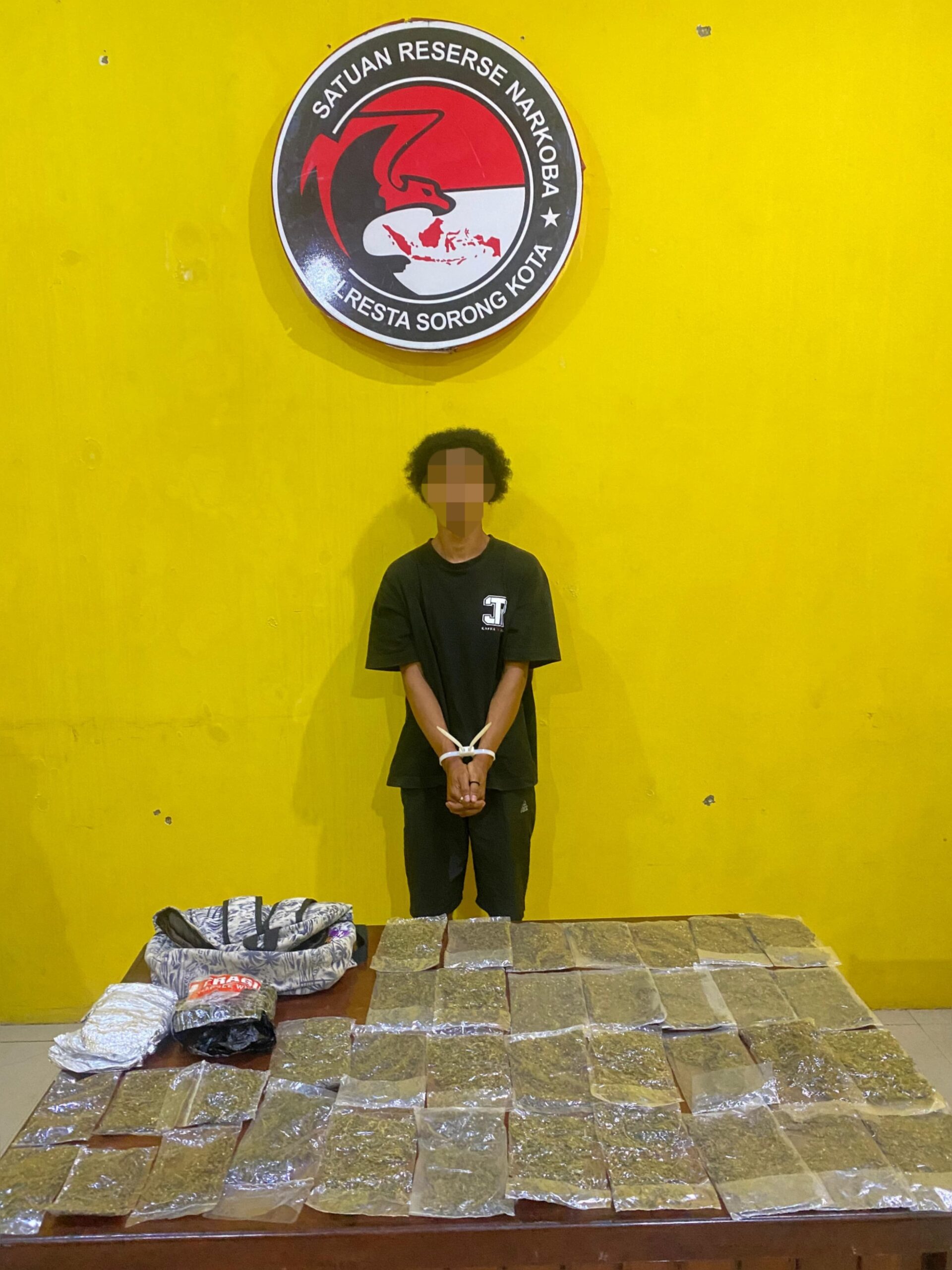 Satreskoba Polresta Sorong Kota Ungkap Peredaran Ganja Asal Jayapura, Pelaku Ditangkap Saat Turun Dari KM Gunung Dempo