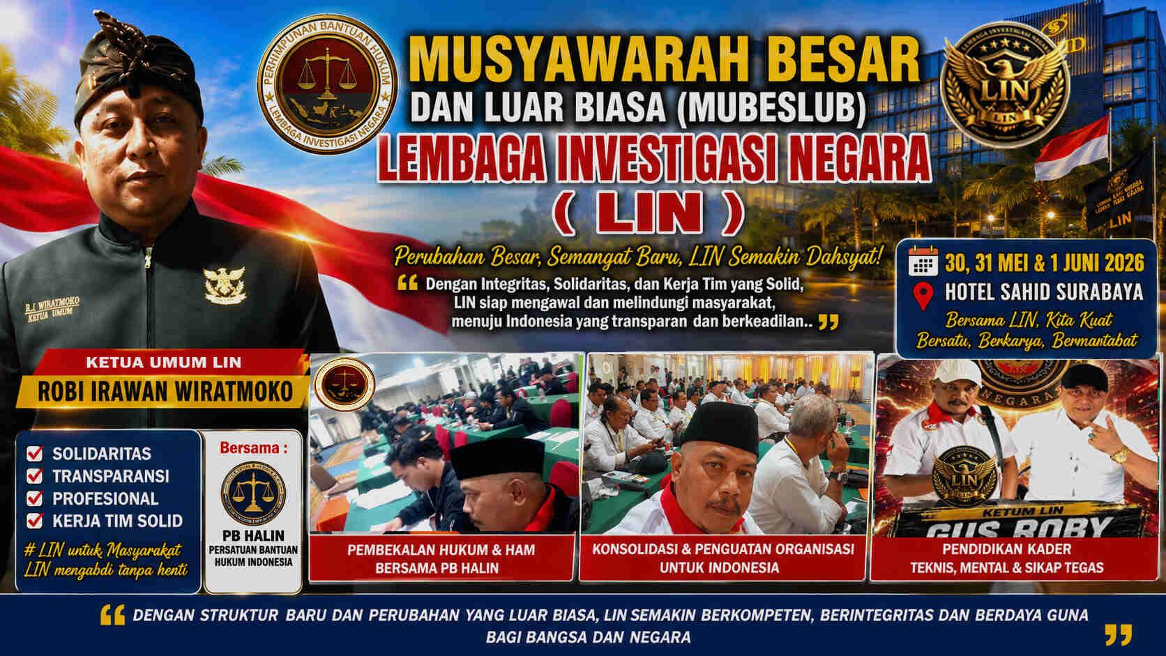 LIN Tegaskan Kepengurusan Baru DPP 2026–2030 di Forum Nasional Surabaya