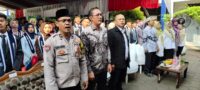 Bhabinkamtibmas Desa Pasir Jaya Hadiri Pelepasan Siswa Kelas IX SMP Negeri 3 Cikupa, Sampaikan Pesan Kamtibmas