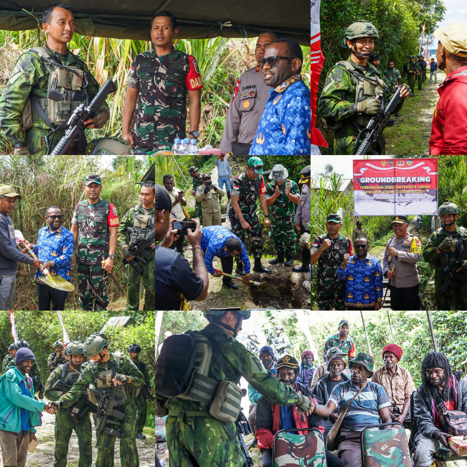 Danyonif 2 Marinir Hadiri Groundbreaking Jembatan Perintis Garuda, Satgas Pamtas Mobile RI-PNG Gobang 8 Siap Amankan Kegiatan Strategis di Deiyai