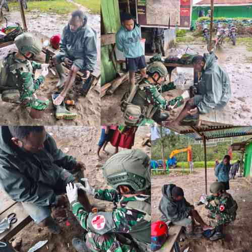 Ketulusan Prajurit Marinir untuk Papua, Satgas Yonif 2 Marinir Obati Luka Warga Komopa