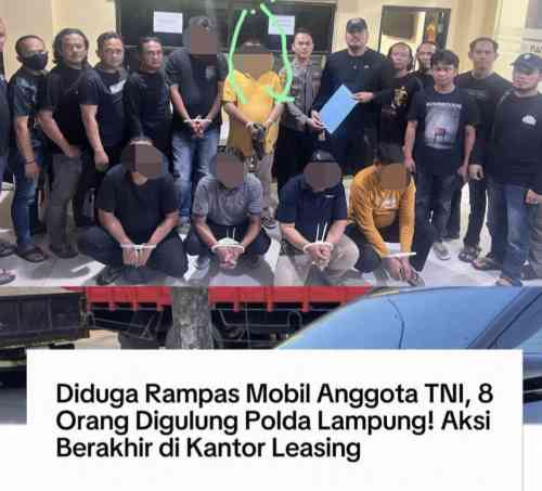 Kasus Dugaan Pemerasan dan Perampasan Mobil TNI, 8 Orang Masih Diperiksa Polisi