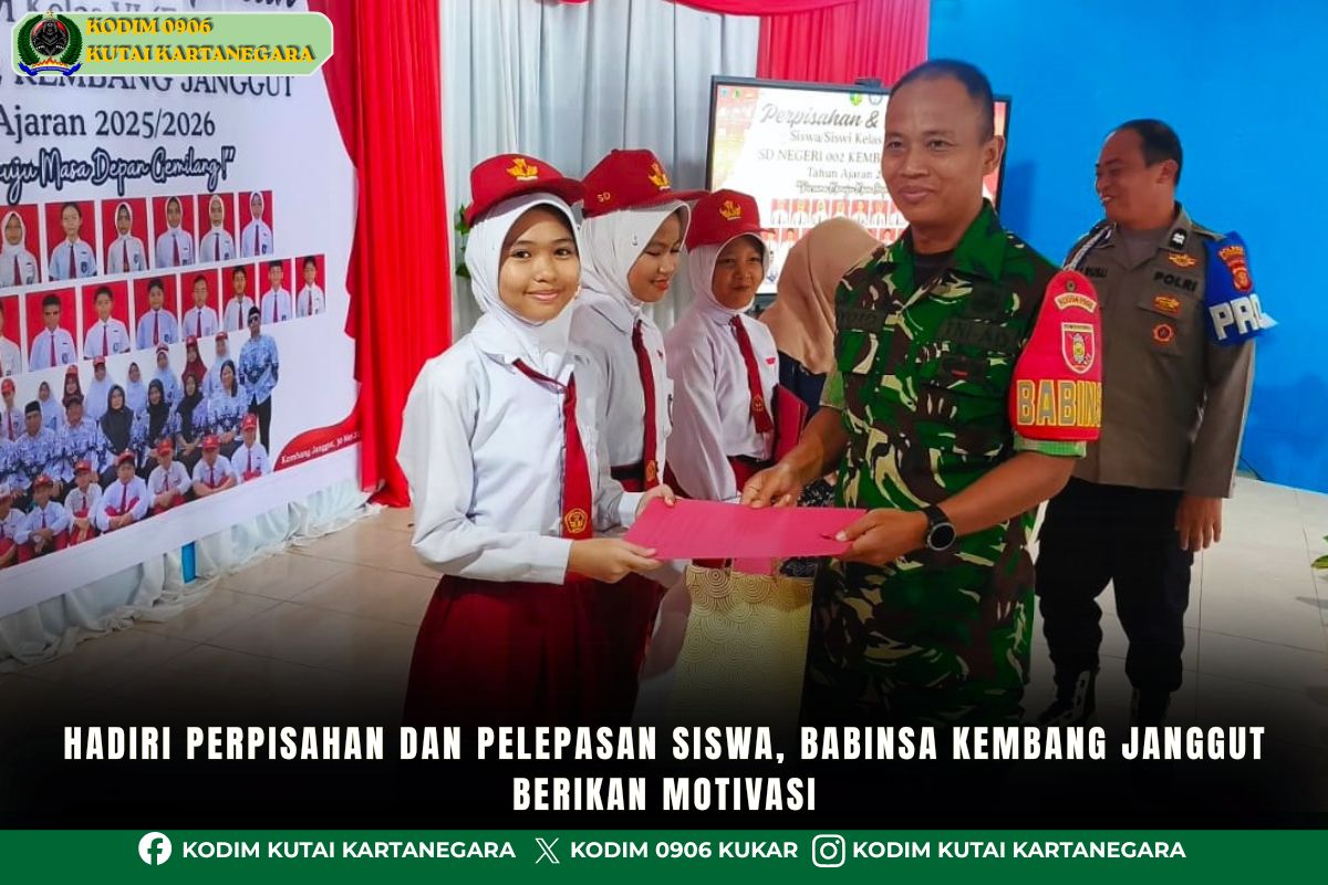 foto website (4) Hadiri Perpisahan dan Pelepasan Siswa, Babinsa Kembang Janggut Berikan Motivasi
