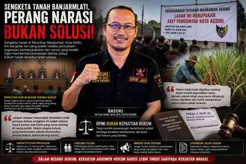 Sengketa Banjarmlati Bergeser ke Ruang Publik, GRIB Jaya Wanti-Wanti Bahaya Perang Opini