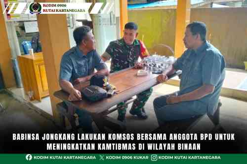 foto website - 2026-07-14T130402.651 Babinsa Jongkang Lakukan Komsos Bersama Anggota BPD Untuk Meningkatkan Kamtibmas Di Wilayah Binaan