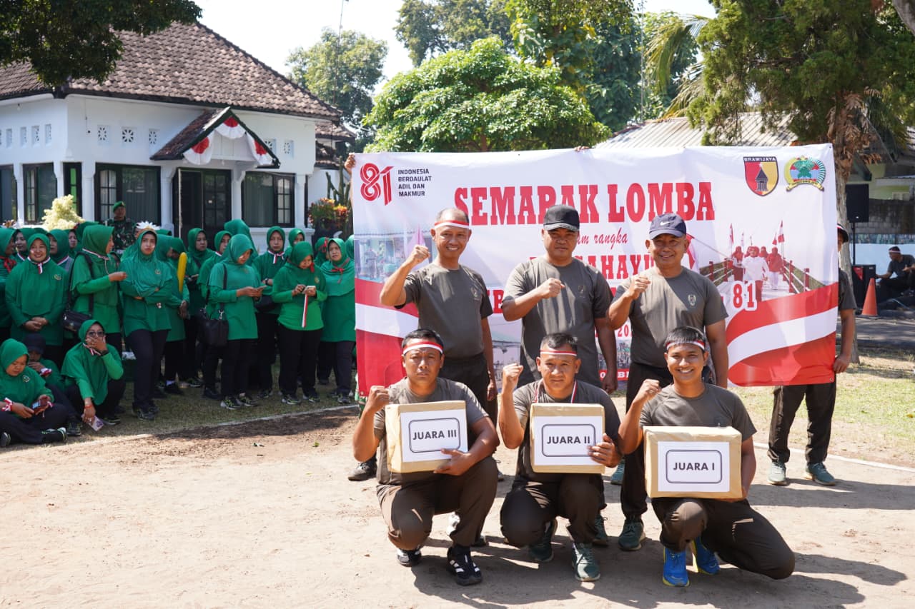 Sambut HUT RI Ke 81, Kodim 0808/Blitar Dan Persit KCK Cabang XXII Gelar Lomba Semarak Kemerdekaan