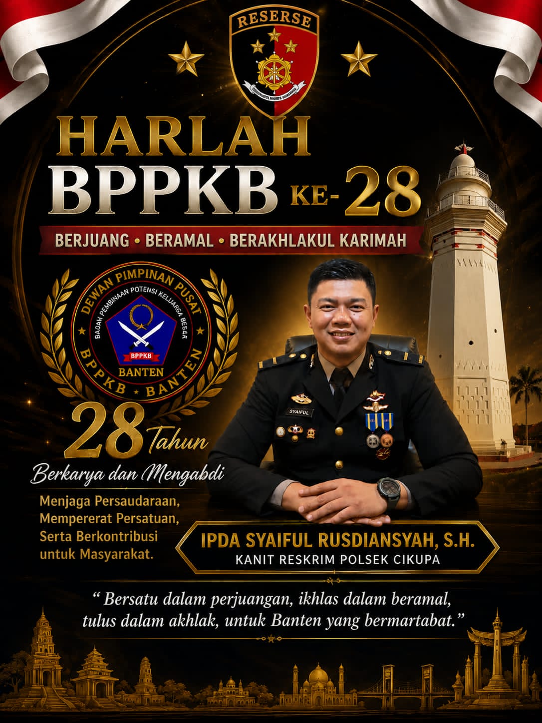Harlah ke-28 BPPKB Banten, IPDA H. Syaiful Rusdiansyah Dorong Sinergi Jaga Kamtibmas