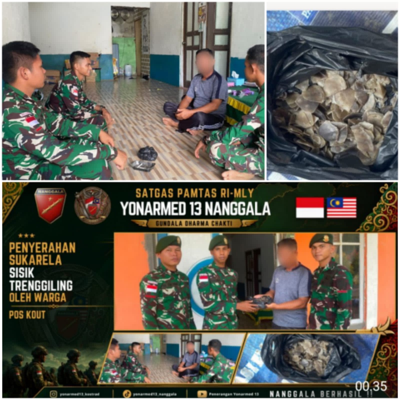 IMG-20260812-WA0020 Gencarkan Komsos dan Edukasi Hukum, Satgas Pamtas Yonarmed 13/Nanggala Terima Penyerahan Sukarela ±1 Kg Sisik Trenggiling dari Warga Perbatasan