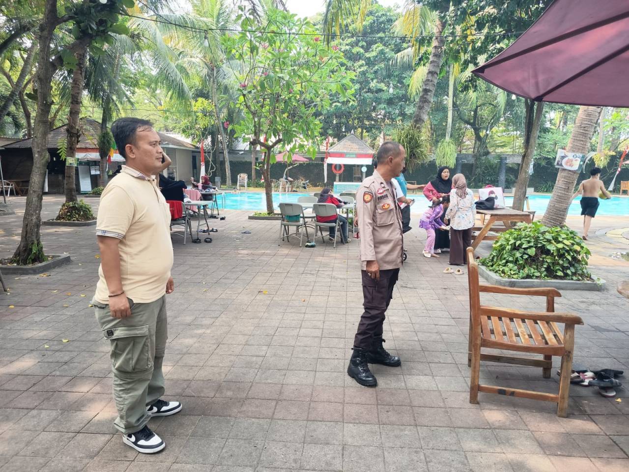 IPDA Andhika VO Pimpin Monitoring Kolam Renang Talaga Bestari, Pastikan Wisatawan Aman dan Kondusif