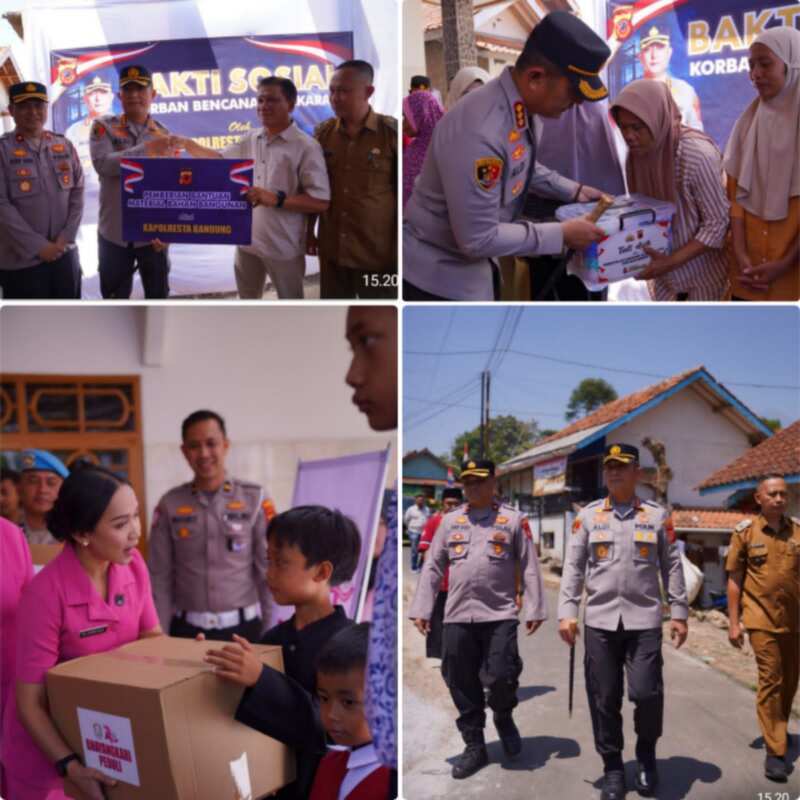 Kapolresta Bandung Serahkan Bantuan untuk Korban Kebakaran di Arjasari