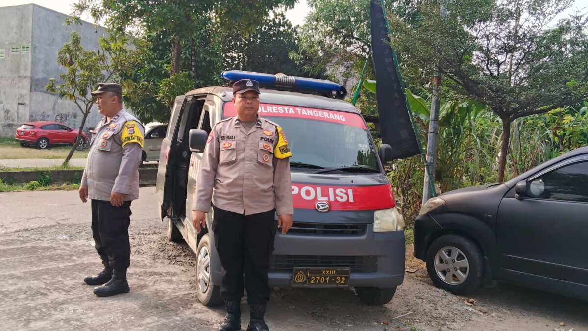 Polsek Cikupa Gelar Patroli Public Address, Edukasi Warga Cegah Karhutla