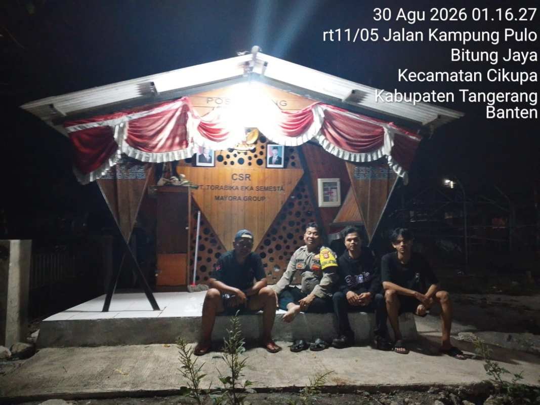 Aiptu Tri Iskandar Sambangi Pos Siskamling, Ajak Warga Bersama Jaga Keamanan Lingkungan