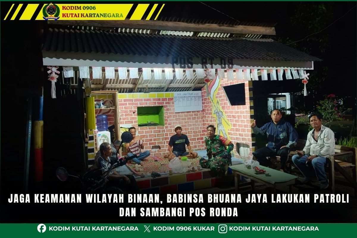 foto website - 2026-08-19T141327.023 Jaga Keamanan Wilayah Binaan, Babinsa Bhuana Jaya Lakukan Patroli Dan Sambangi Pos Ronda